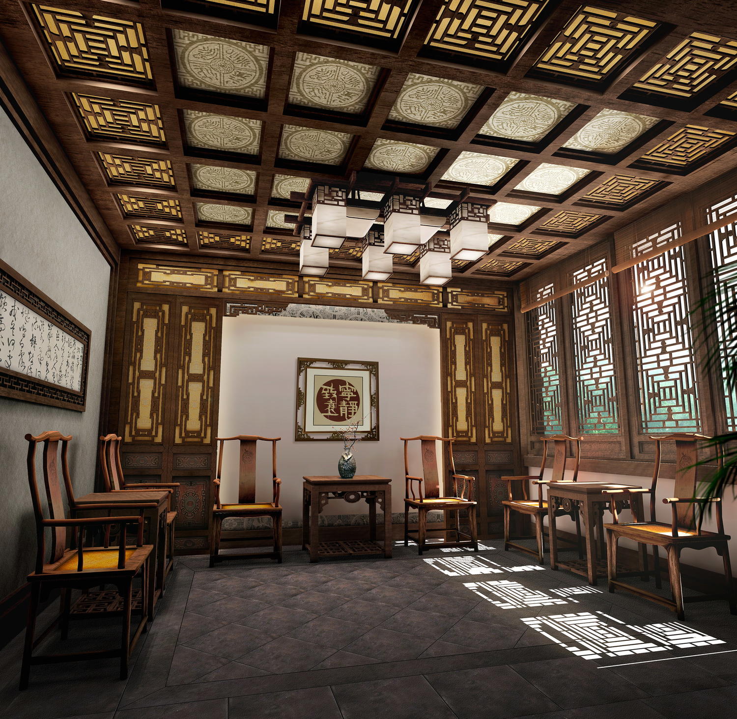 徐匯區(qū)180平辦公室裝修四合院風(fēng)格設(shè)計-第4張圖片-上海古都建筑設(shè)計集團(tuán)