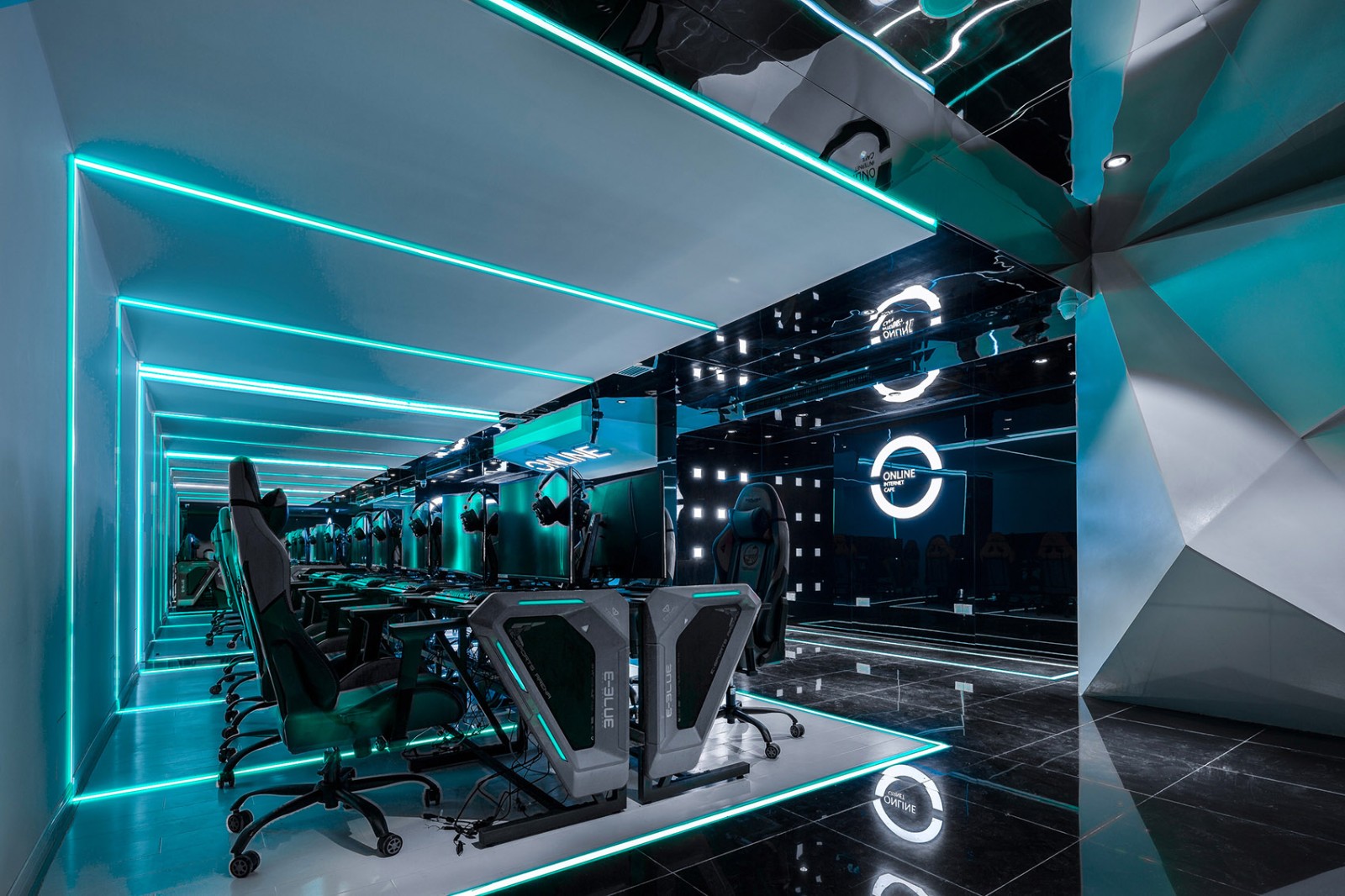 科技電競風格網(wǎng)吧裝修設計-第2張圖片-上海古都建筑設計集團