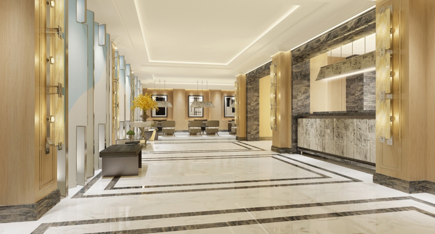 古典奢華風(fēng)格辦公樓大廳裝修設(shè)計-第6張圖片-上海古都建筑設(shè)計集團